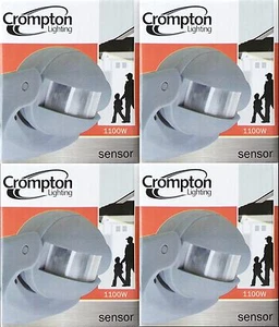 4 x Crompton PIR Motion Sensors - for Outdoor Security Lights GREY 1100W 3 Wire - Picture 1 of 4