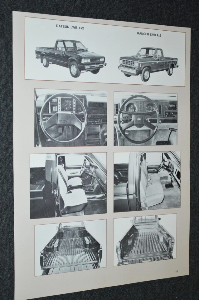 Camioneta Datsun 1982 vs Ford Ranger original Detroit auto show primer vistazo anuncio 82 Foto 1 de 1