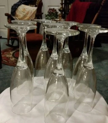 Vtg 8pc. Libbey  Flutes 6oz./177ml Clear Glasses stem glasses - Image 1 of 4