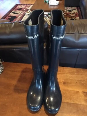 Botas de lluvia LANDS' END clásicas negras hasta la rodilla botas de agua de goma 7 Foto 1 de 4