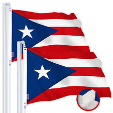 G128 2 Pack: Puerto Rico Puerto Rican Flag 2x3 Ft Spun Poly, Embroidered Design