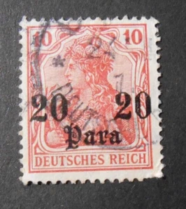 GERMANIA,GERMANY, KOLONIEN ,1905 Turkei  Fr Germania SVR  20pa su 10pf US Mi.37 - Imagen 1 de 1
