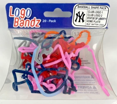 Logo Bandz NY New York Yankees Rubber Bands 20-Pack New - Image 1 of 2