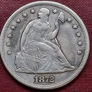 1872 sitzende Freiheit ein Dollar 1 $ bessere Erhaltung vz Details #89411 - Bild 1 von 2