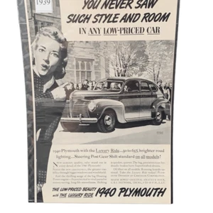Vintage 1939 Plymouth You Never Saw Such Style and Room Ad Advertisement - Picture 1 of 4