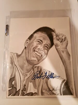 Litografia autografada por Bob Feller Jerry Hersh ( 1/750) 💥RARA💥W/COA 💰💰 - Imagem 1 de 4