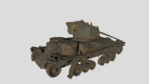 British A9 Cruiser Mk I Tank (Destroyed) - WW2/WWII -- Bolt Action 28mm / 1:56 - Picture 1 of 6