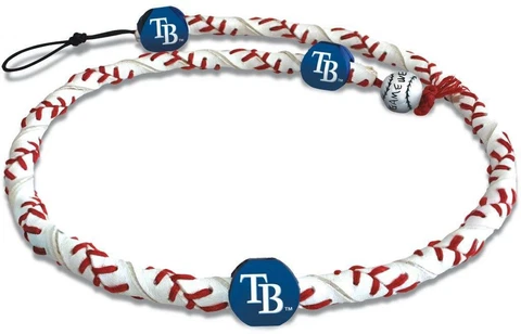 Tampa Bay Rays Classic Frozen Rope Baseball Necklace [NEW] MLB Jewelry Leather Cover