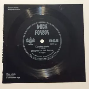 Mark Ronson Teen Magazine 1974 Record RCA Love Me Tender Slaughter on 10th Ave - Imagen 1 de 4