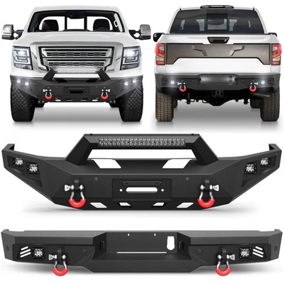 Steel Front or Rear Bumper w/Sensor Holes + D-ring For 2016-2025 Nissan Titan  - Image 1 of 4