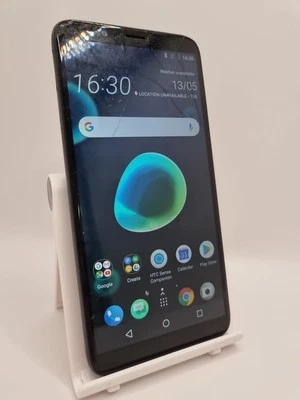 HTC Desire 12 Plus Black Unlocked Dual Sim 32GB 6.0" Android Smartphone Cracked - Image 1 of 4