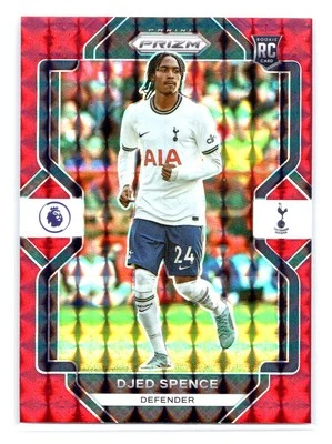 2023 Prizm Premier League #300 Djed Spence Prizms Red Mosaic Rookie Tottenham - Image 1 of 2