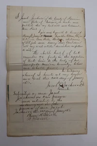 VINTAGE 1864 HANDWRITTEN STATE OF INDIANA LAST WILL AND TESTAMENT CONVEYANCE - Picture 1 of 4