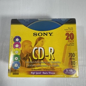 Sony CD-R 700mb Recordable High Speed 80 Minuten 20er Pack BRANDNEU VERSIEGELT - Bild 1 von 4