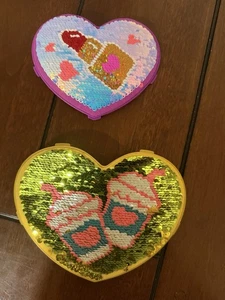 Set Of 2 Rainbowcorn Jumbo Heart Shaped Color Changing Sequined Hair Clips - Picture 1 of 4