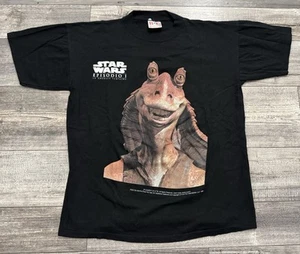 Vintage Star Wars Episode 1 Jar Jar Binks Pizza Hut Shirt Medium Spanish Promo - Picture 1 of 9
