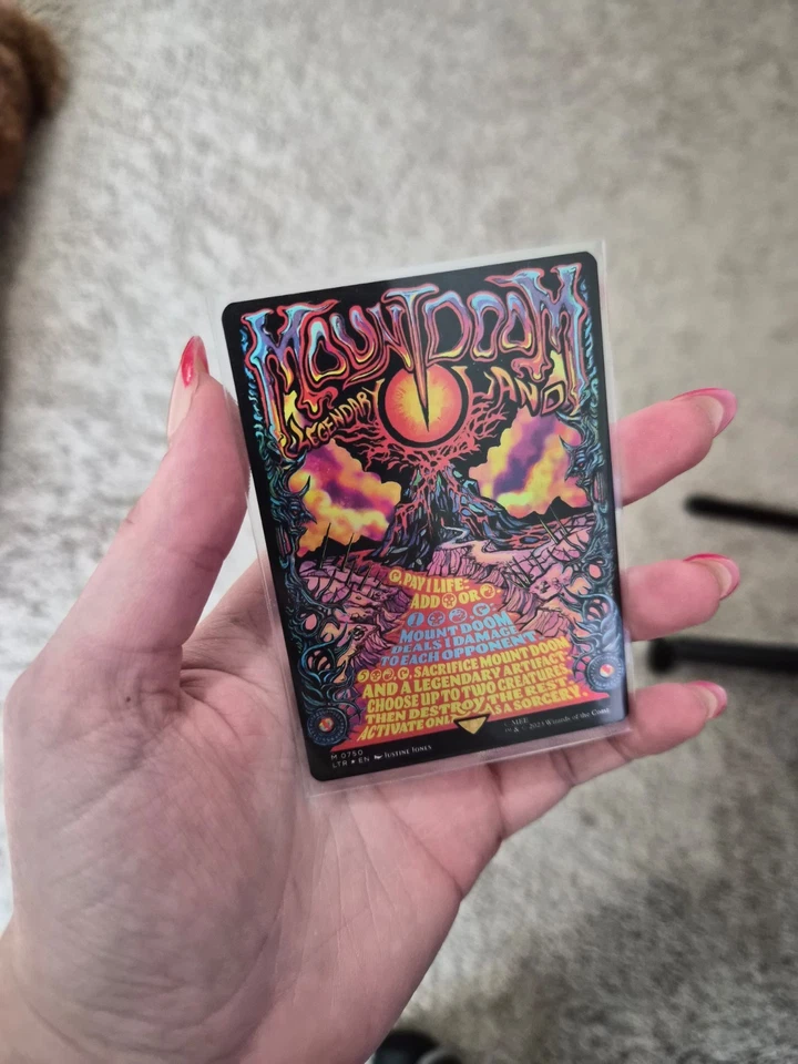 ✨ Mount Doom (Borderless Poster) FOIL LOTR new Near Mint - Image 1 of 1