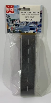 BUSCH 7087 Asphaltpflaster-Straße 40 mm breit 2 m Spur N Modelleisenbahn Zubehör - Bild 1 von 4