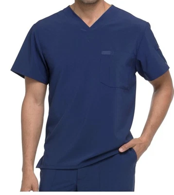 Dickies Scrubs EDS Essentials Men V Neck Top DK635 NYPS Navy Large - Image 1 of 4