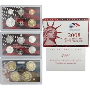 2008 Silber Proof Set U.S. Mint Original Regierungsverpackung OGP COA - Bild 1 von 1