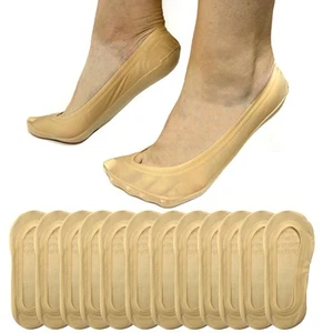 12 Pairs Nude No Show Socks Womens Invisible Liner Non Slip Low Cut Casual 9-11 - Picture 1 of 1