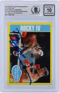 Tarjeta Dolph Lundgren Rocky IV firmada 2016 Topps 40 aniversario #166 BAS 10 - Imagen 1 de 1