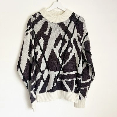 Suéter De Colección Le Tigre’ Textura Abuelo Suéter Geométrico EE. UU. Negro Crema Púrpura S Foto 1 de 4