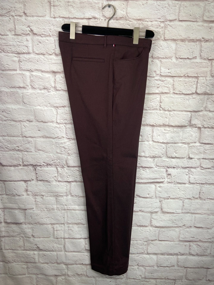 TOMMY HILFIGER Mens Maroon Burgundy ATHLETIC STRETCH Dress Pants/Slacks 40x32 - Image 1 of 4