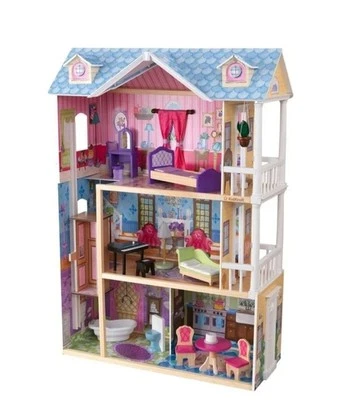 KidKraft My Dreamy Wooden Dollhouse With Accessories 34in x 15.5in x 47.75in - Image 1 of 4