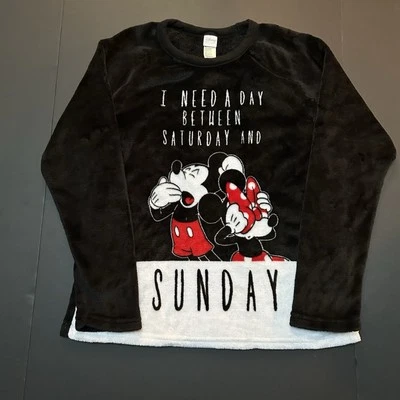 Disney Minnie & Minnie Mouse Fleece Pajama Top Girl's Size  X-Large 16-18 Black - Image 1 of 3