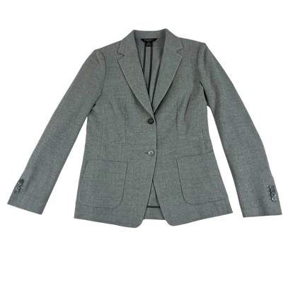 Blazer Brooks Brothers para mujer talla 8 ajuste Stellita gris 100 % lana muesca solapa Foto 1 de 4