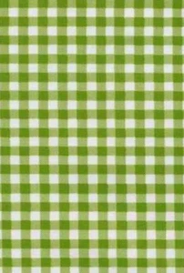 Oilcloth Fabric Gingham Checked Kiwi Green Sold in Yards or Bolts - Picture 1 of 2