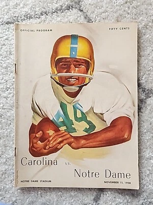 Carolina vs Notre Dame Official Program 11/15/1958 BUF - Image 1 of 4