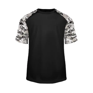 Badger Sport Digital Tee Shirt - Black/White Digital Camo Medium - Picture 1 of 1