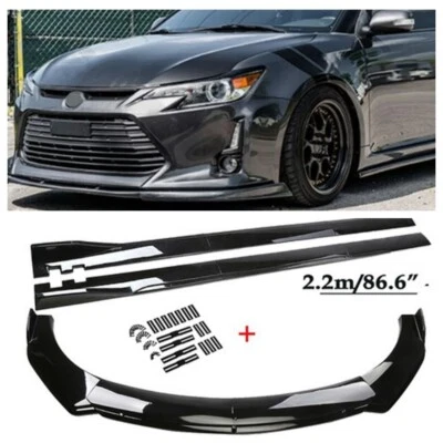 Black Front Bumper Lip Splitter Spoiler Side Skirt  Kits For Scion TC 2005-2016 Foto 1 de 4