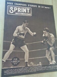 💥 1947 - SPRINT N 64  RUGBY ROANNE / CARCASSONNE , BOXE VILLEMAIN / RODERICK ,