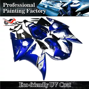 ABS Injection Fairing Kit For Yamaha YZF R6 2003 2004 / R6S 2006-2009 Blue White - Picture 1 of 13