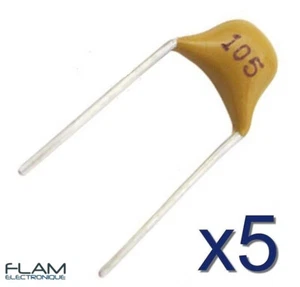 Lot 5x condensateur céramique 50V type 105 1uF Monolithic Ceramic Capacitor - Imagen 1 de 2