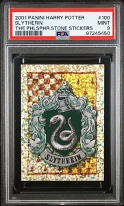 2001 Panini SLYTHERIN PSA 9 LowPop 22 Harry Potter Philosopher Sticker Holo #100 - Picture 1 of 3