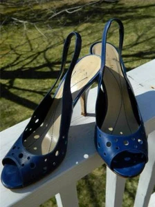 Zapatos/bombas clásicos de tacón alto de cuero azul Kate Spade talla 8 - Imagen 1 de 12
