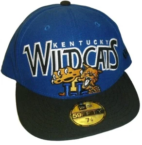 Kentucky Wildcats Mens New Era Fitted hat sz. 7 1/8 New Ncaa Blue Black - Picture 1 of 4