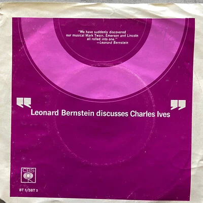 LEONARD BERNSTEIN DISCUSSES CHARLES IVES (EP CBS BT 5 /  SBT 5 / 33 UpM / NM) - Bild 1 von 2