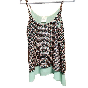 Lila Layered Split Back Loose Tank Top Medium** - Picture 1 of 3
