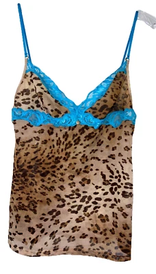 S Y2k Victoria’s Secret muy sexy leopardo malla camisola encaje ribete Foto 1 de 2