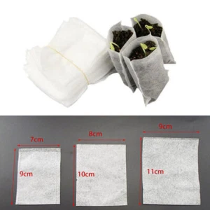 Biodegradable Nursery Pots Bag Non-Woven Fabric Garden Growing Plant Veg 50/100x - Picture 1 of 14