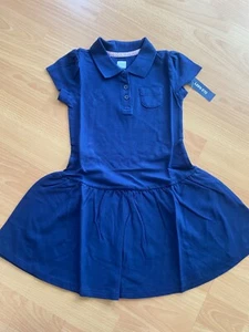 $30 Old Navy Blue Toddler Girl Cotton Dress Holiday Every Day School size 5T NEW - Picture 1 of 6