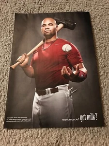 Vintage 2010 ALBERT PUJOLS GOT MILK? Poster Print Ad ST. LOUIS CARDINALS - Picture 1 of 1