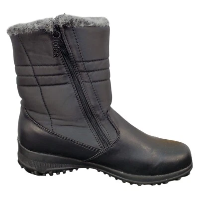 Totes Winter Boots Women Size 10M Black Faux Fur Waterproof Mid-Calf Side Zipper - Image 1 of 4
