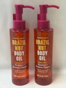 2 Pack Trader Joe’s Brazil Nut Body Oil Squalane Guarana Extract 4 Oz Each - Picture 1 of 2