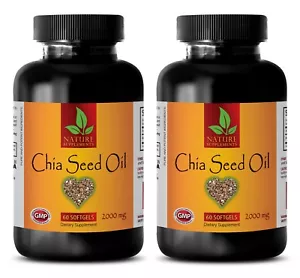CHIA SEED OIL 2000mg - Organic Omega 3-6-9 - Lose Weight - Health Hair Skin - 2B - Picture 1 of 11